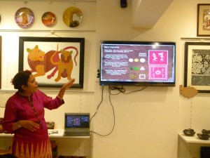 Shibani Jain presenting at the Warli Workshop
