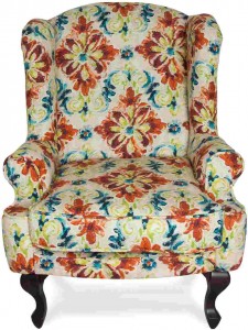Mauritian Marine Fabric Arm Chair Rust Blue Floral by Housefull.com (1)