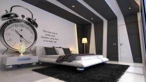 Bedroom-white-black-wall-decorating-ideas